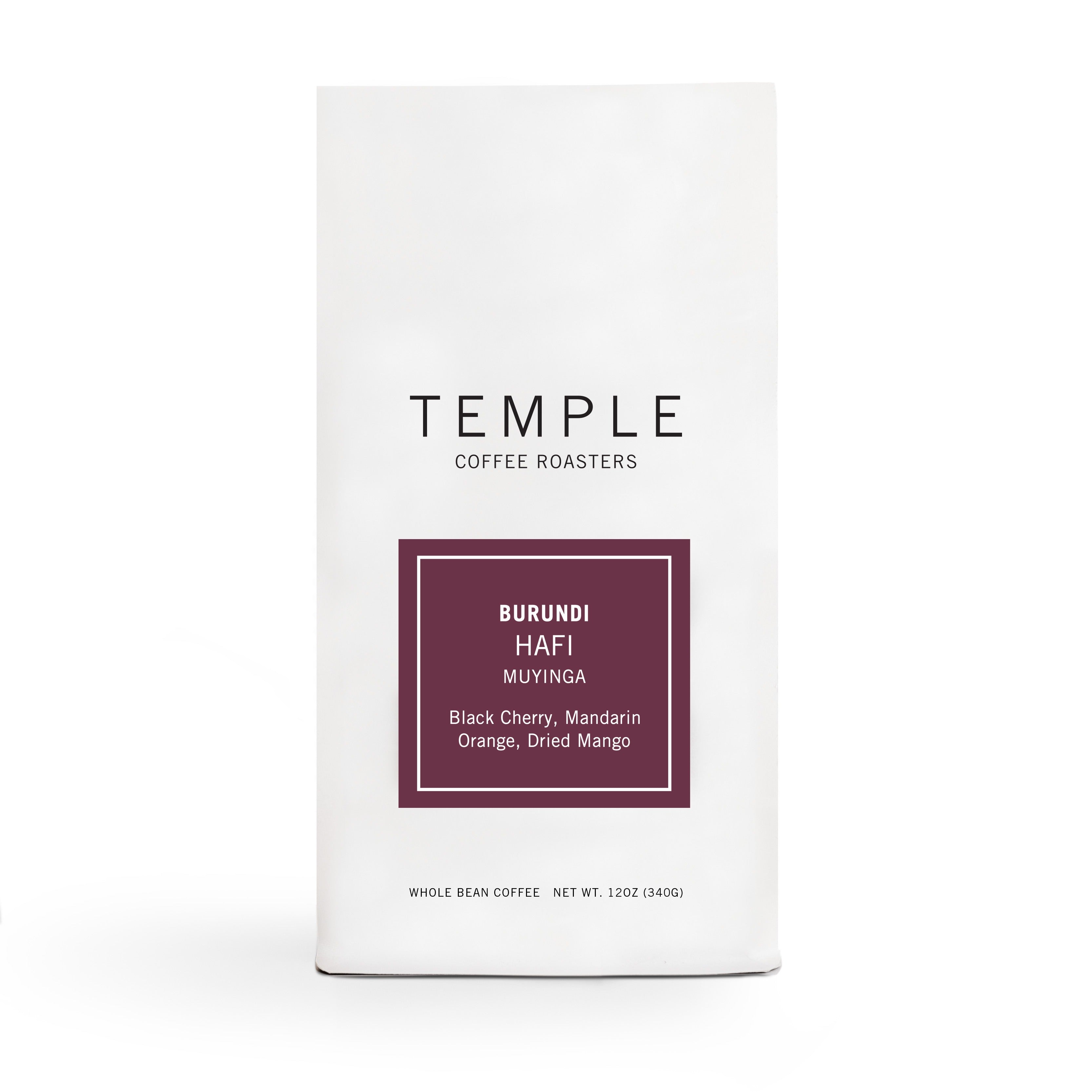 Bag of Burundi Hafi coffee. 