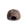 Brown cap with a logo on the back against a white background