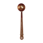 Bronze coffee scoop with 'Temple Coffee Roasters' branding on a white background