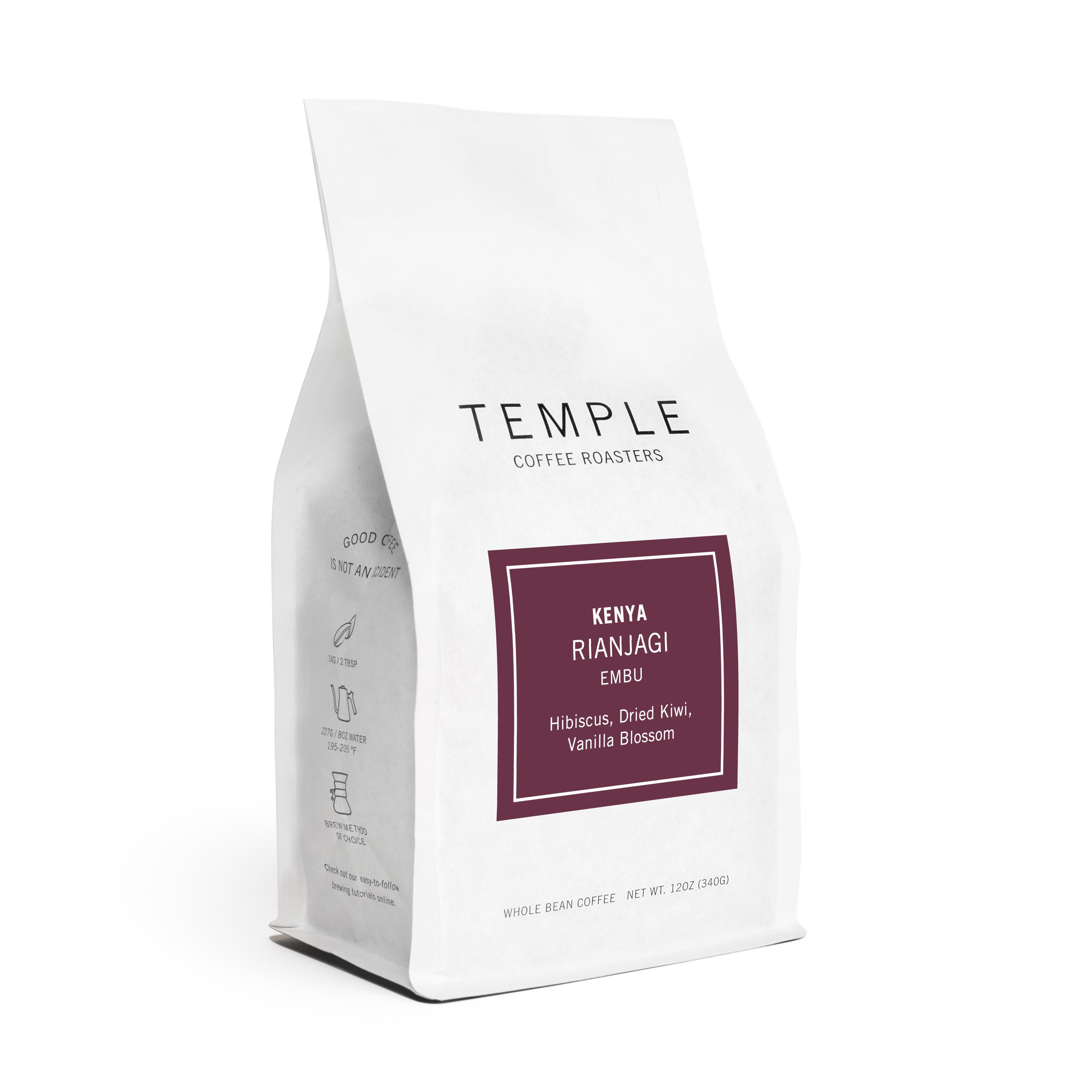 Bag of Kenya Rianjagi coffee. 