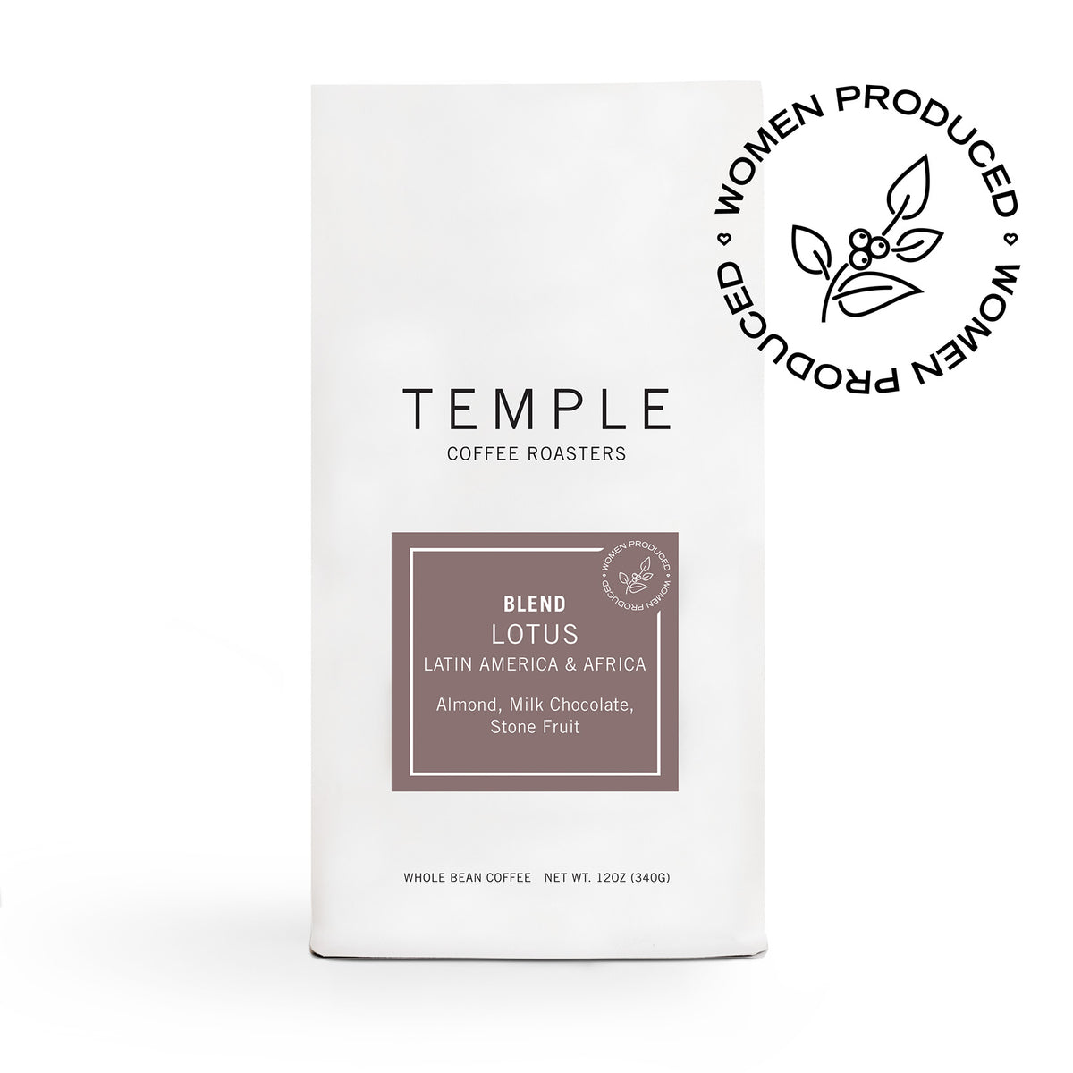 Bag of Lotus Blend Coffee with "Subscribe for Free Shipping" Emblem