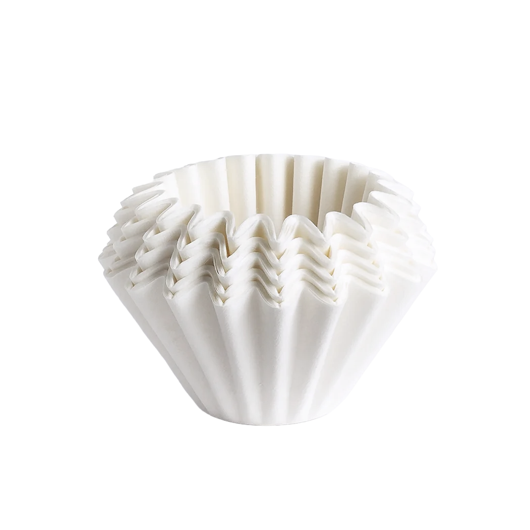 White coffee filter on a white background