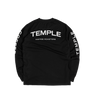 Black long-sleeve shirt with 'Temple Coffee Roasters' branding on a white background